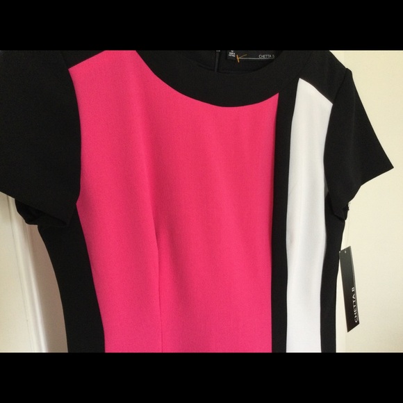Chetta B pink colour block lined dress - Picture 2 of 4